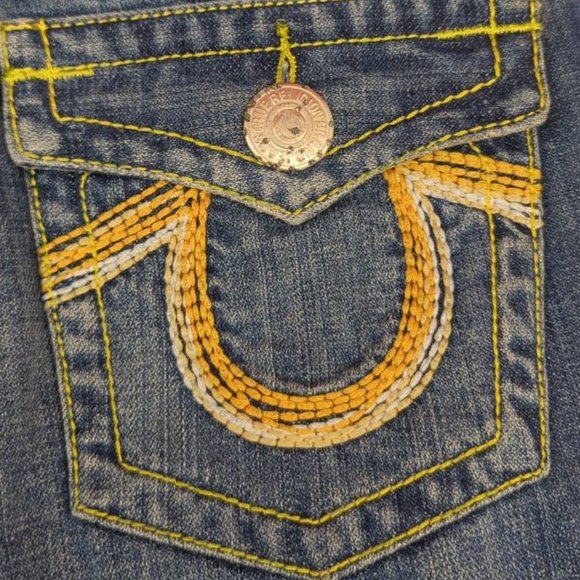 New True Religion Boot Cut Jeans Size 26 Inseam 31 Rainbow Joey - Picture 9 of 13